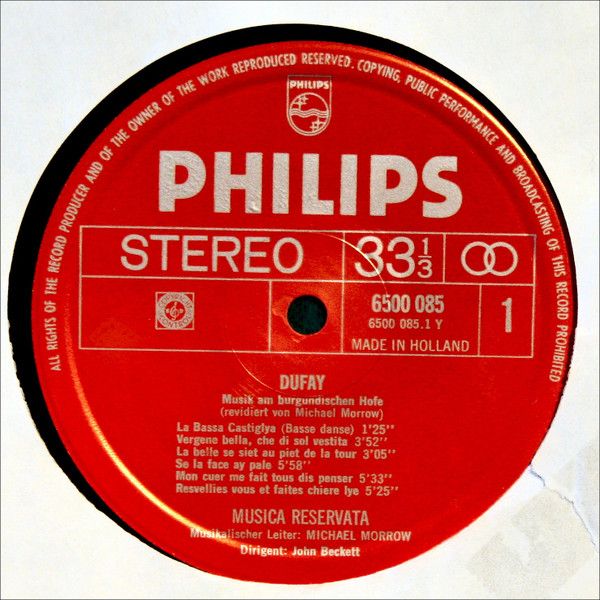 Philips 6500 085 - Guillaume Dufay, Musica Reservata - Musik Am - Image 3