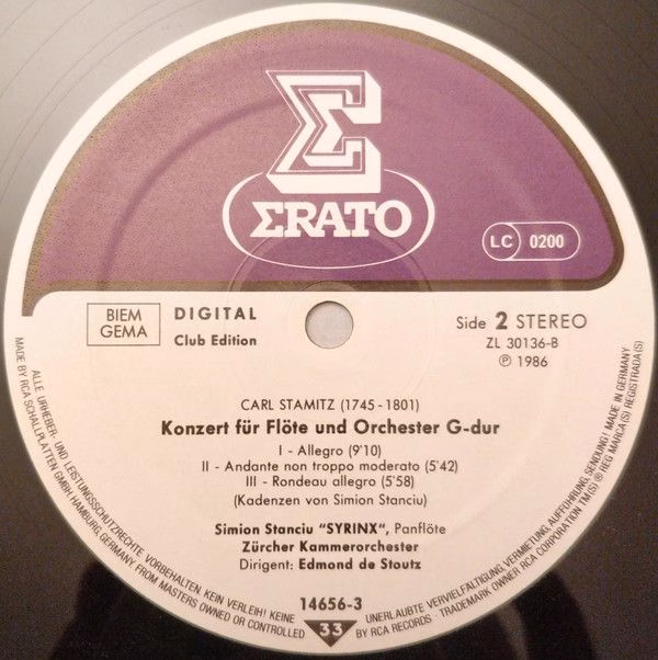 Erato 14 656-3 - Simion Stanciu, Johann Sebastian Bach, Carl Sta - Image 3