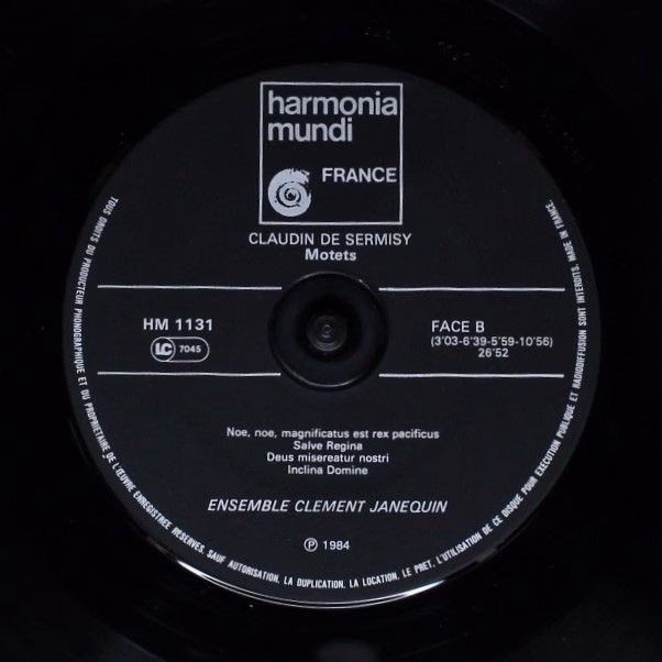 Harmonia Mundi HM 1131 - Claudin de Sermisy, Ensemble Clément Ja - Image 5