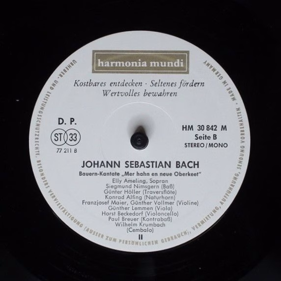 Harmonia Mundi CVH 330 - Johann Sebastian Bach, Elly Ameling, Ge - Image 6