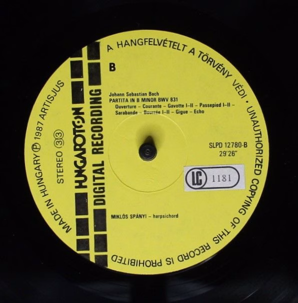 Hungaroton SLPD 12780 - Johann Sebastian Bach, Miklos Spanyi - I - Image 4