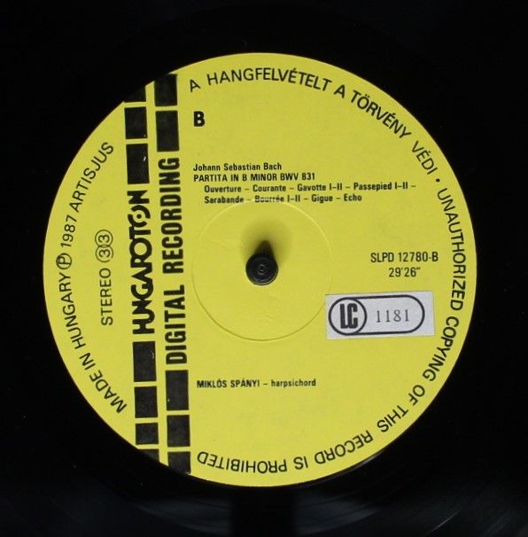 Hungaroton SLPD 12780 - Johann Sebastian Bach, Miklos Spanyi - I - Image 4