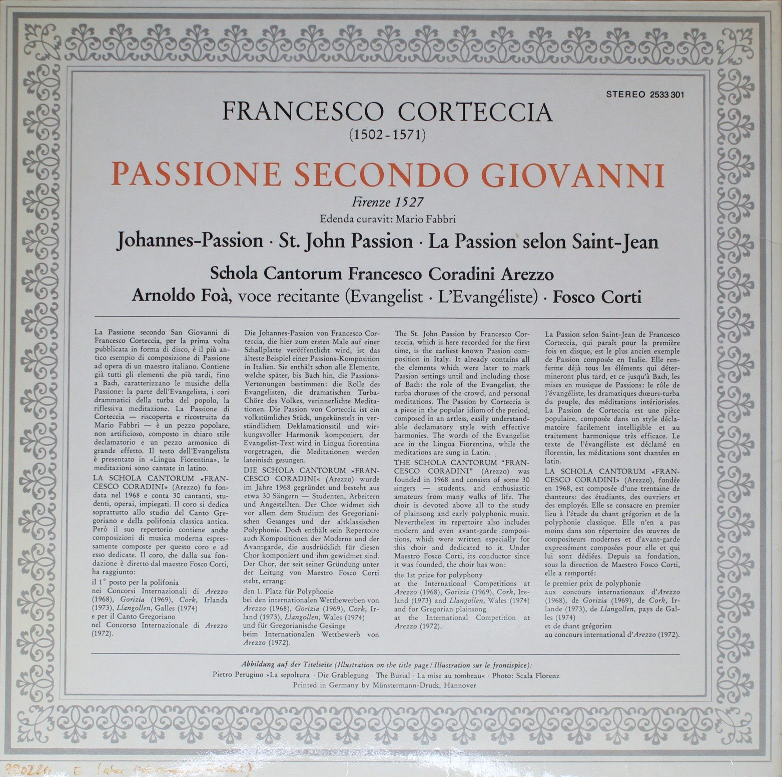 Archiv Produktion 2533 301 - Francesco Corteccia, Schola Cantoru - Image 2