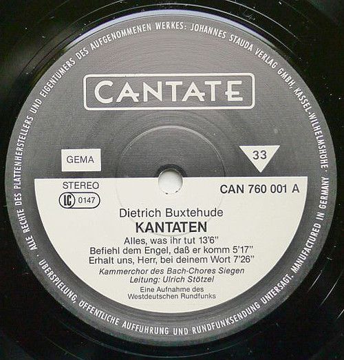 Cantate CAN 760 001 - Dieterich Buxtehude, Bach-Chor Siegen, Ulr - Image 3