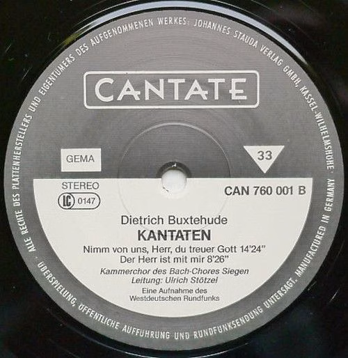 Cantate CAN 760 001 - Dieterich Buxtehude, Bach-Chor Siegen, Ulr - Image 4