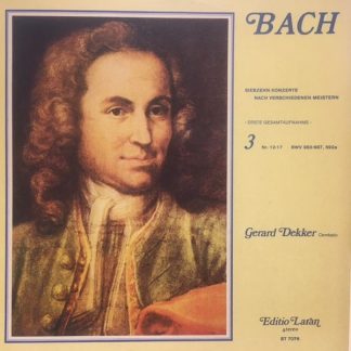 Editio Laran ST 7076 - Johann Sebastian Bach, Gerard Dekker - Si