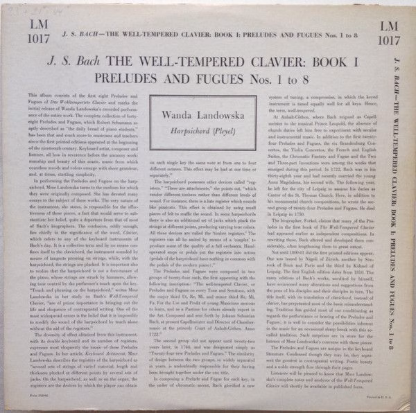 RCA Victor Red Seal LM 1017 - Johann Sebastian Bach, Wanda Lando - Image 2