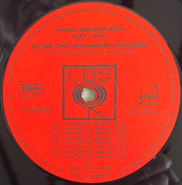 CBS 61 601 - Johann Sebastian Bach, Glenn Gould - Die Zwei- Und - Image 3