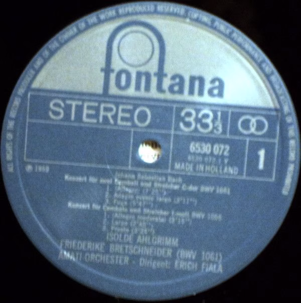 Fontana 6530 072 - Johann Sebastian Bach, Isolde Ahlgrimm, Das A - Image 3