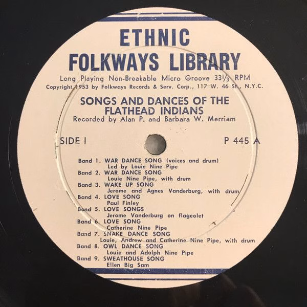 Folkways Records P 445 - Flathead - Songs And Dances Of The Flat - Image 2