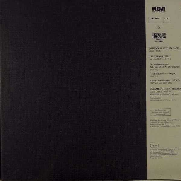 RCA RL 01941 - Johann Sebastian Bach, Zsigmond Szathmáry - Die T - Image 2
