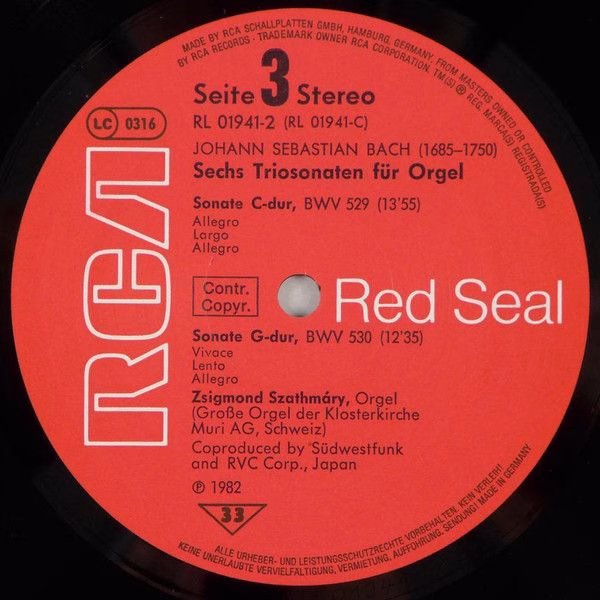 RCA RL 01941 - Johann Sebastian Bach, Zsigmond Szathmáry - Die T - Image 5