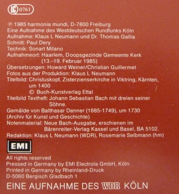 Deutsche Harmonia Mundi 1C 157 16 9541 3 - Johann Sebastian Bach - Image 13