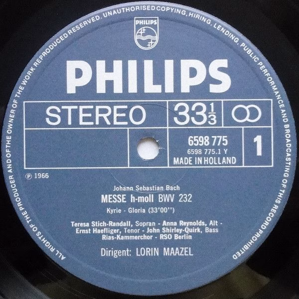 Philips 6747 438 - Johann Sebastian Bach, Teresa Stich-Randall, - Image 3