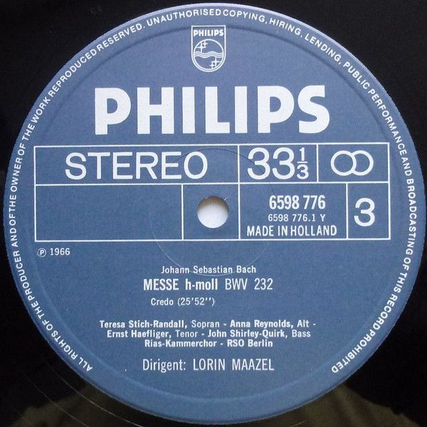 Philips 6747 438 - Johann Sebastian Bach, Teresa Stich-Randall, - Image 5