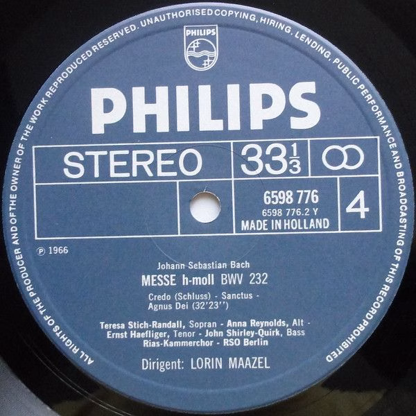 Philips 6747 438 - Johann Sebastian Bach, Teresa Stich-Randall, - Image 6