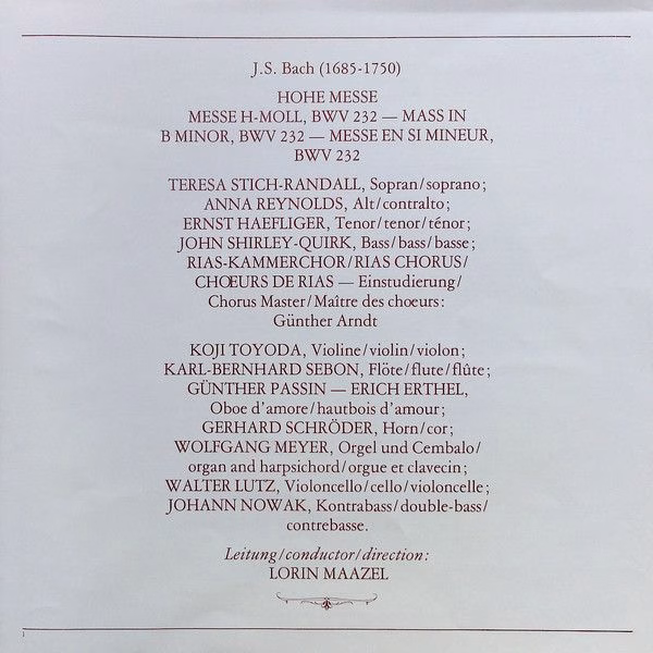 Philips 6747 438 - Johann Sebastian Bach, Teresa Stich-Randall, - Image 7