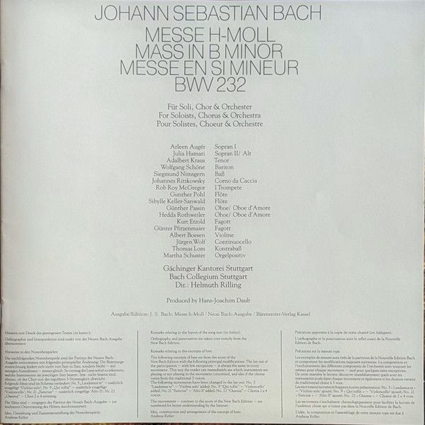 CBS Masterworks 79307 - Johann Sebastian Bach, Bachcollegium Stu - Image 3