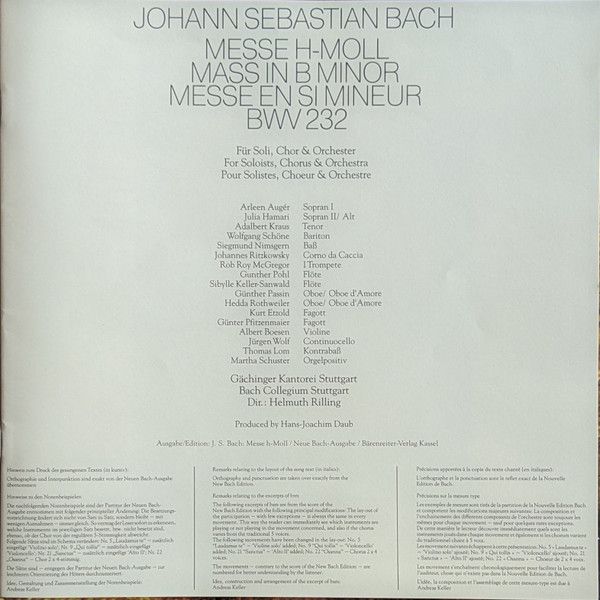 CBS Masterworks 79307 - Johann Sebastian Bach, Bachcollegium Stu - Image 3