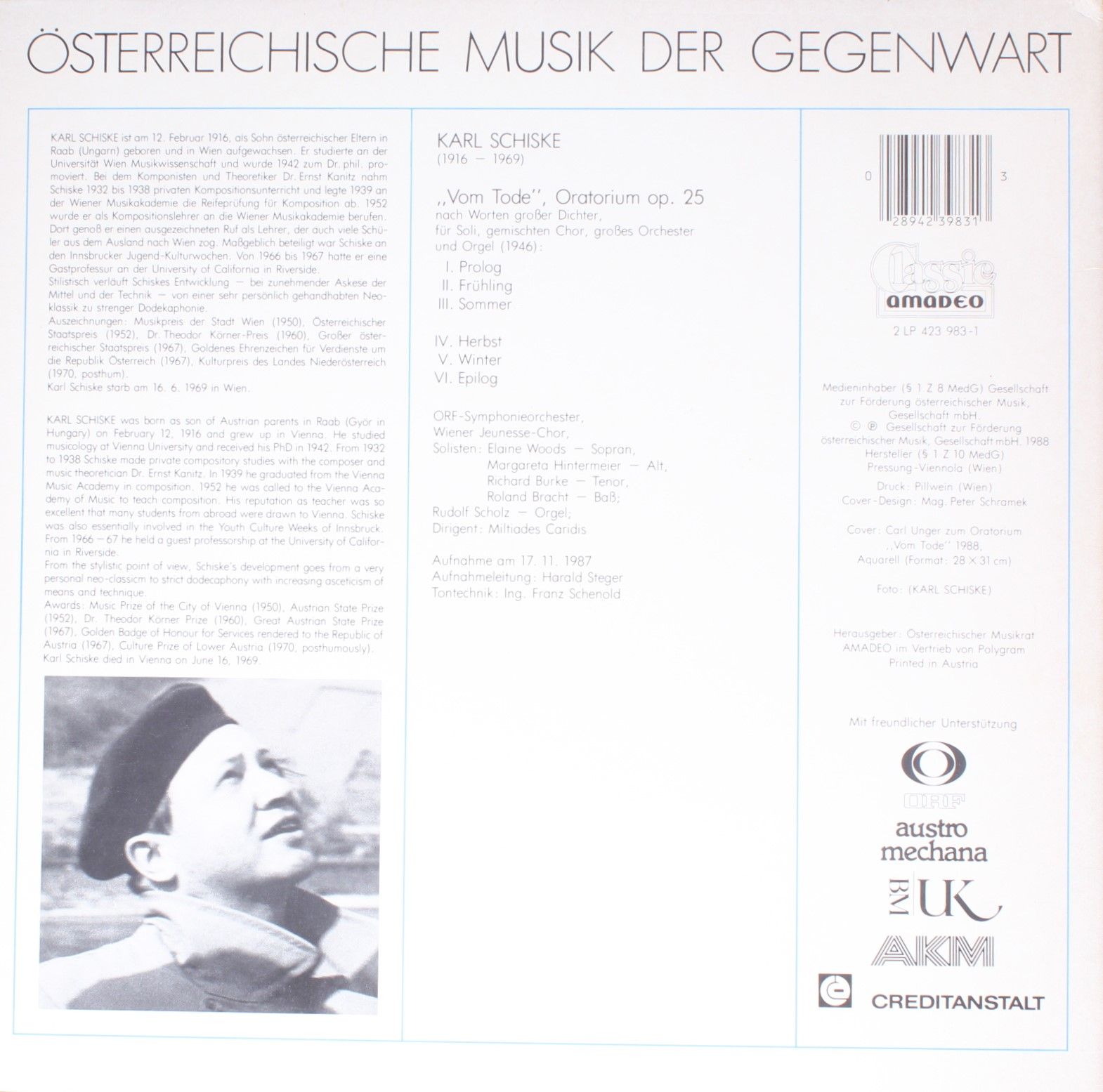 Classic Amadeo 423 983-1 - Karl Schiske, Miltiades Caridis, ORF - Image 4