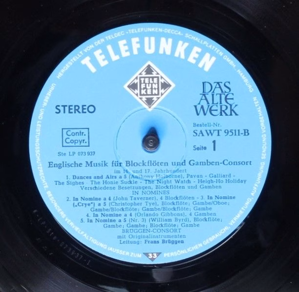 Telefunken SAWT 9511-B - William Byrd, Thomas Morley, Anthony Ho - Image 3