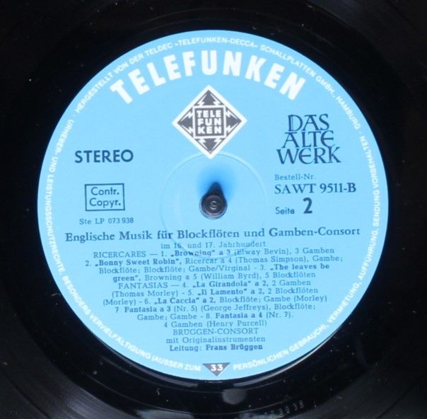 Telefunken SAWT 9511-B - William Byrd, Thomas Morley, Anthony Ho - Image 4