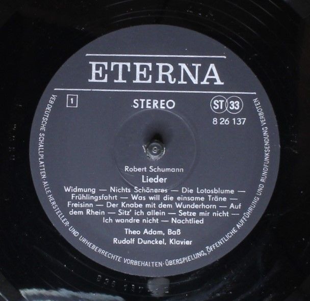 Eterna 8 26 137 - Theo Adam, Robert Schumann, Richard Strauss, R - Image 3