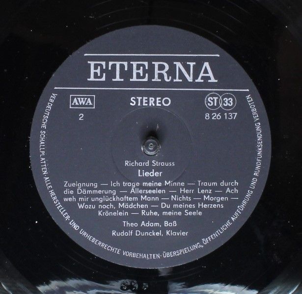 Eterna 8 26 137 - Theo Adam, Robert Schumann, Richard Strauss, R - Image 4