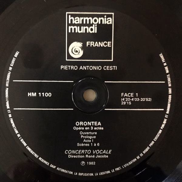 Harmonia Mundi HM 1100/02 - Antonio Cesti, Concerto Vocale, René - Image 3