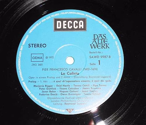 DECCA SAWD 9987/88-B - Francesco Cavalli, Janet Baker, Glyndebou - Image 4