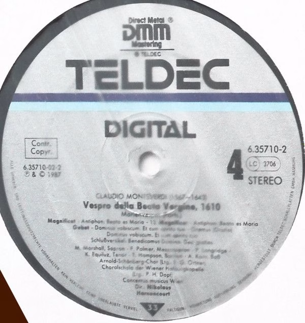 TELDEC 6.35710 - Claudio Monteverdi, Margaret Marshall, Felicity - Image 4