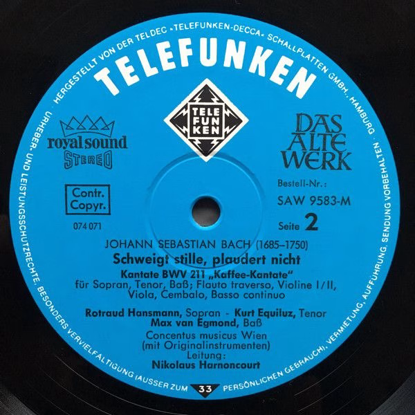 Telefunken SAW 9583-M - Johann Sebastian Bach, Concentus Musicus - Image 13