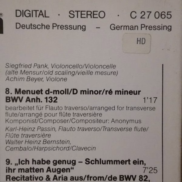 Capriccio C 27 065 - Johann Sebastian Bach, Gisela Burkhardt, Wa - Image 3