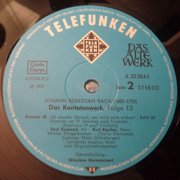 Telefunken 6.35284 - Johann Sebastian Bach - Das Kantatenwerk (C - Image 4