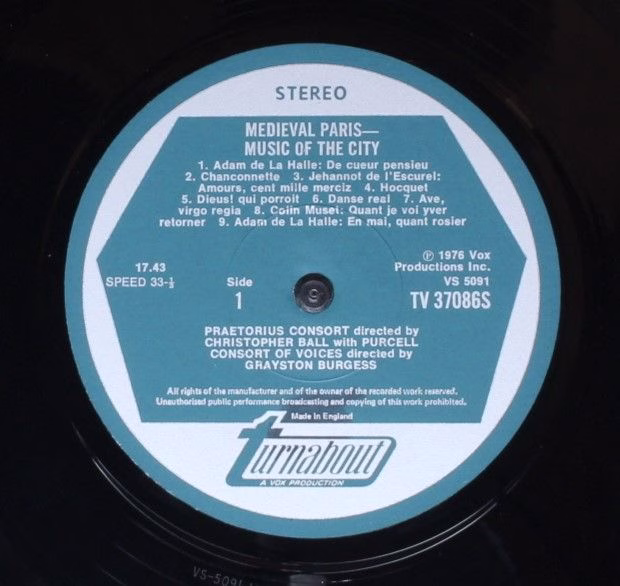 Turnabout TV 37086S - The Purcell Consort Of Voices, Grayston Bu - Image 3