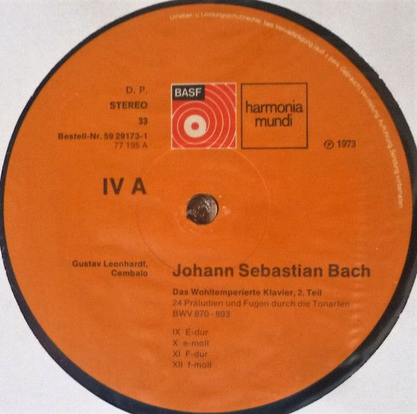 BASF 59 29173-1 - Johann Sebastian Bach, Gustav Leonhardt - Das - Image 10