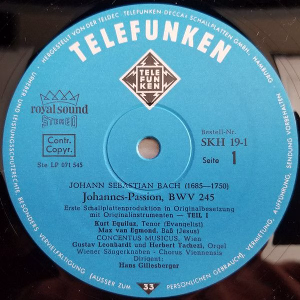 Telefunken SKH 19 / 1-3 - Johann Sebastian Bach - Johannes Passi - Image 3