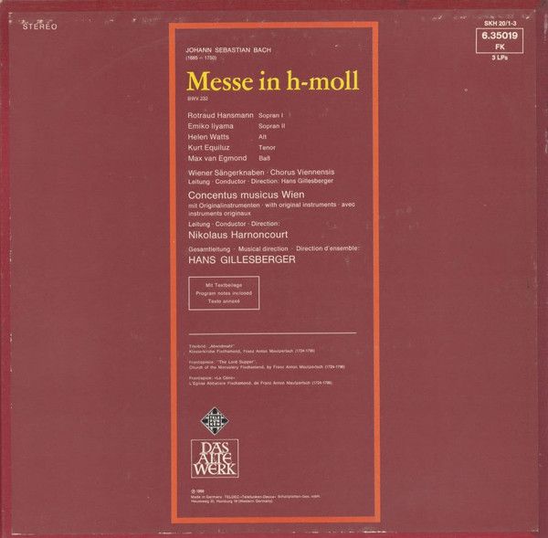 Telefunken SKH 20/1-3 - Johann Sebastian Bach - Messe In H-Moll - Image 2