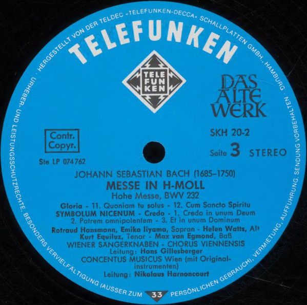 Telefunken SKH 20/1-3 - Johann Sebastian Bach - Messe In H-Moll - Image 25