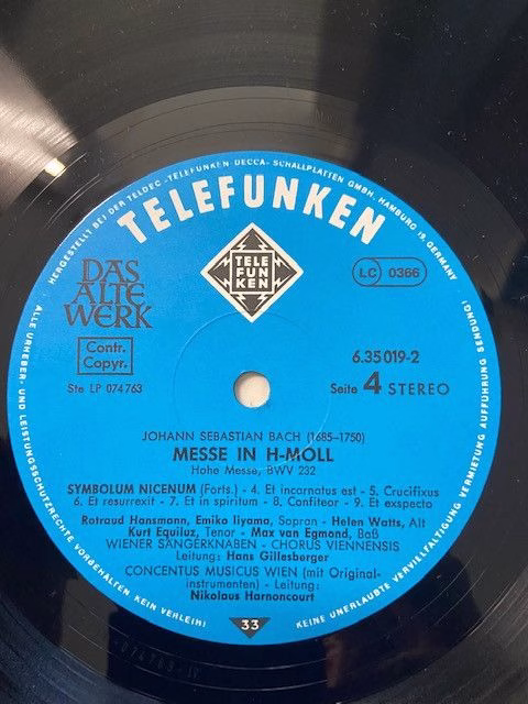 Telefunken SKH 20/1-3 - Johann Sebastian Bach - Messe In H-Moll - Image 32