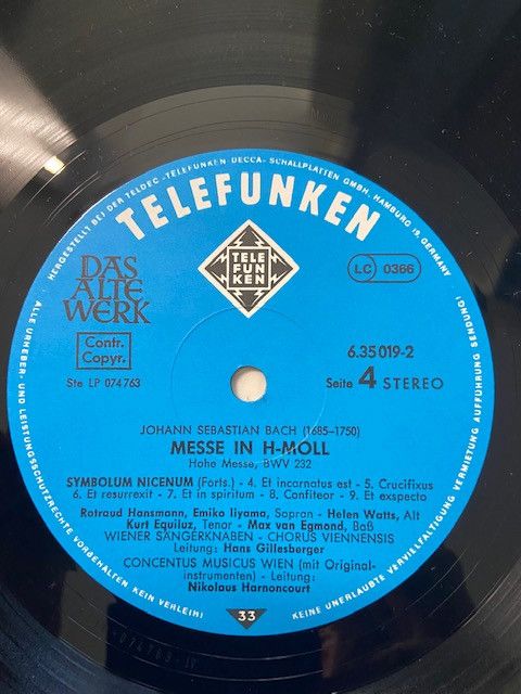 Telefunken SKH 20/1-3 - Johann Sebastian Bach - Messe In H-Moll - Image 32