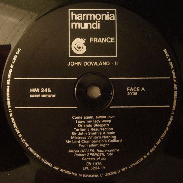 harmonia mundi France HM 244/46 - John Dowland, Alfred Deller, R - Image 5