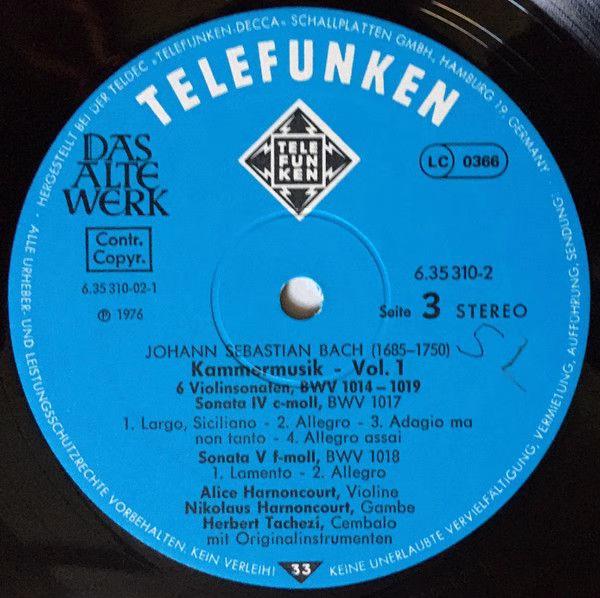 Telefunken 6.35310 EX - Johann Sebastian Bach - Kammermusik (Cha - Image 5