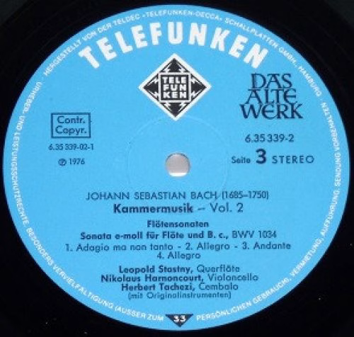 Telefunken 6.35339 EX - Johann Sebastian Bach, Nikolaus Harnonco - Image 7