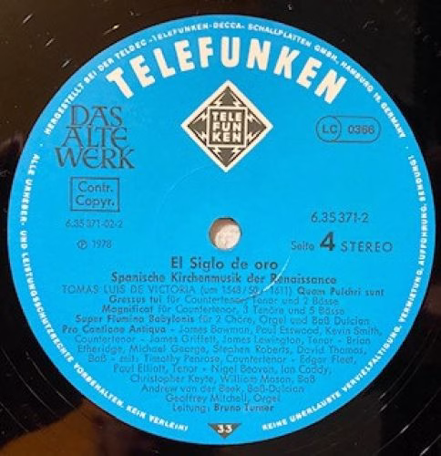 Telefunken 6.35371 FK - Pro Cantione Antiqua - El Siglo De Oro - Image 7