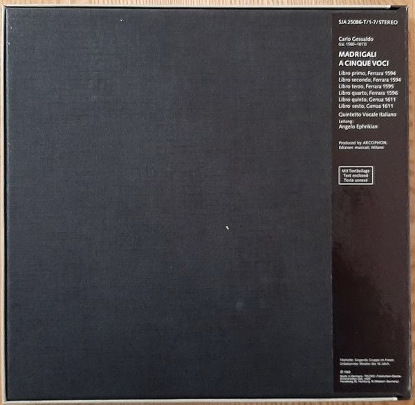 Telefunken SJA 25086-T/1-7 - Carlo Gesualdo, Quintetto Vocale It - Image 3