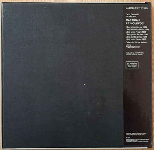 Telefunken SJA 25086-T/1-7 - Carlo Gesualdo, Quintetto Vocale It - Image 3