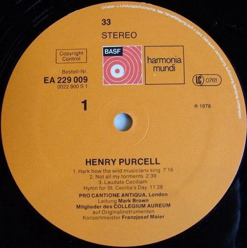 BASF EA 229 009 - Henry Purcell, Pro Cantione Antiqua, Mark Brow - Image 3