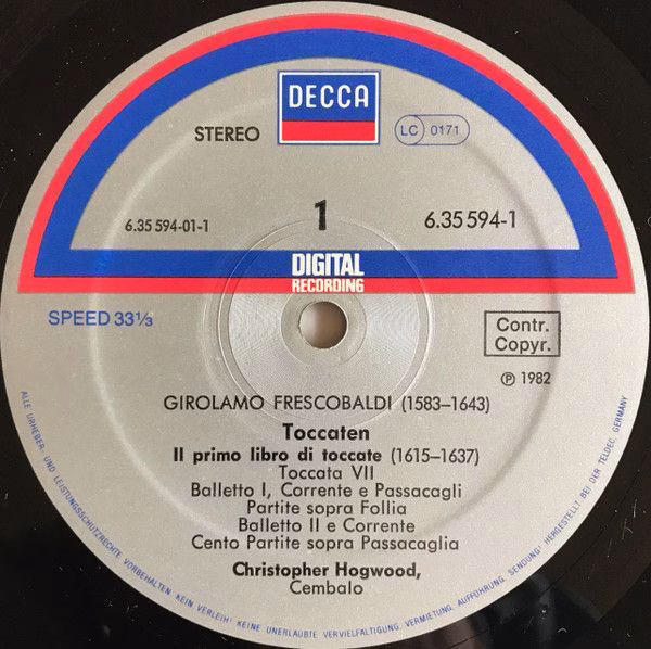 DECCA 6.35594 - Girolamo Frescobaldi, Christopher Hogwood - Tocc - Image 6