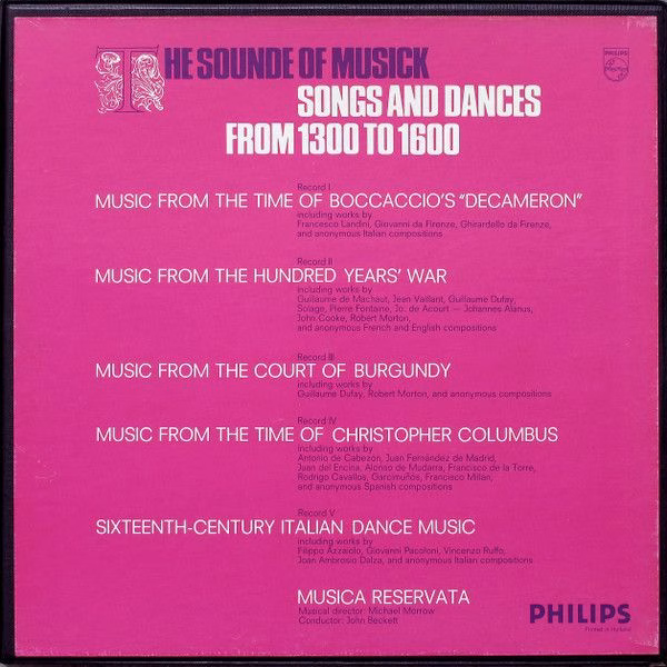 Philips 6747 004 - Musica Reservata - The Sounde Of Musick (Song - Image 2